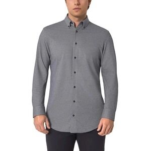 NWOT Modern Ambition Men's XL Button Down Shirt Gray Geometric Print Long Sleeve
